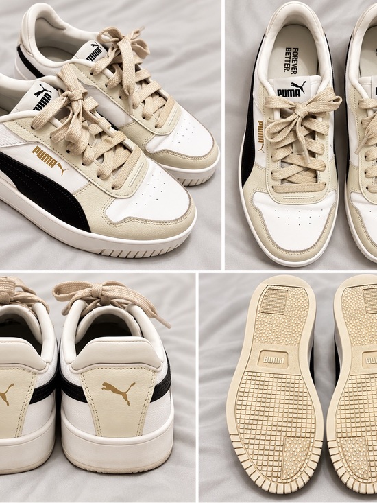 Puma Shoes - Puma Carina 2.0 Women’s Sneakers Size 8 White Beige Black Gold